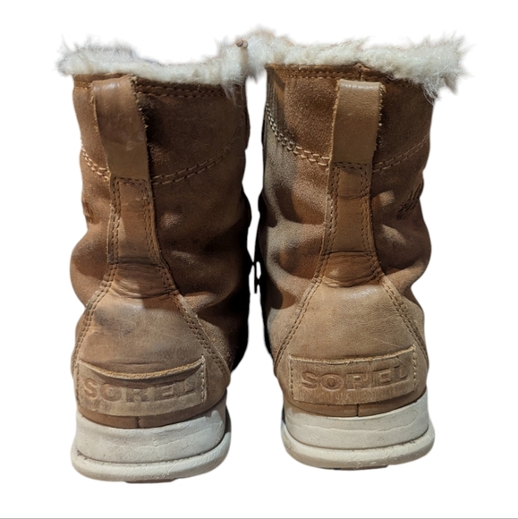 Sorel Explorer Joan Ash Brown Leather & Suede Ankle Boots Size 7 Winter Snow - Picture 4 of 8